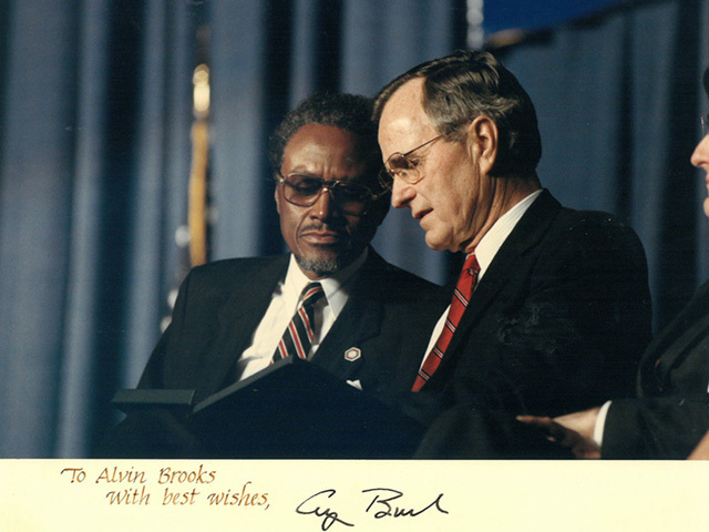 Alvin Brooks with President George H. W. Bush