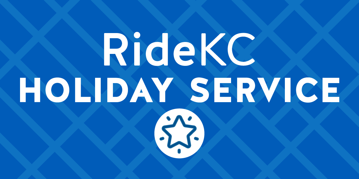 Holiday Service logo white text on blue background